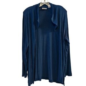 Chicos‎ Travelers Navy Blue Open Front Cardigan Chico's Size 3 US Size XL/16